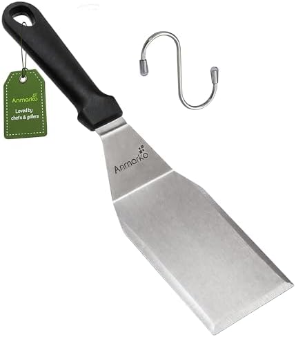 Anmarko Stainless Steel Spatula with Plastic Handle, Pancake Flipper