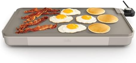 bella XL 12"x22" Electric Ceramic Titanium Non-Toxic Griddle, Copper/Black