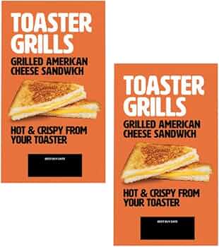 Gourmet Kitchn Grilled Cheese, Lily's Toaster Grills Grilled American Cheese Sandwich, 2 Pack