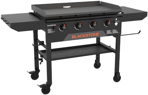 Blackstone 2210 Original 36” Omnivore Griddle with Two Side Shelves, Powder Coated Steel, Black