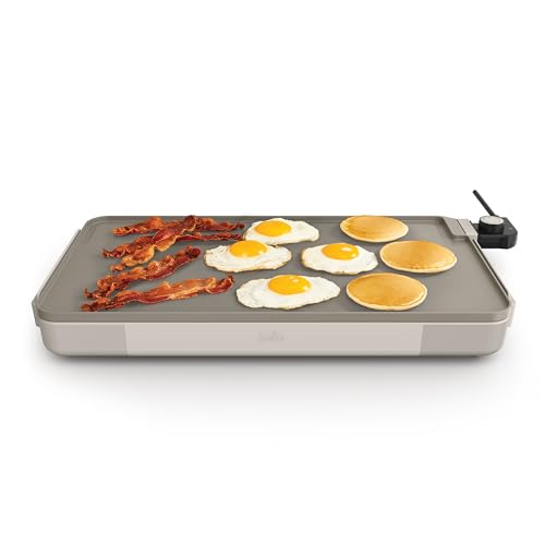 bella 12 x 22 Electric Ceramic Nonstick, Nontoxic Griddle, Oatmilk