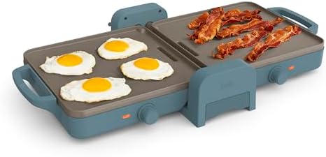 bella 10"x20" Fold and Store Griddle, Non-Toxic, Ceramic Coating, Plum