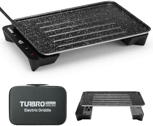 TURBRO EG13 Portable Electric Griddle, Low Power 300-600W, TÜV Certified