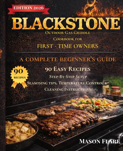 Blackstone Outdoor Gas Griddle Cookbook for First-Time Owners: A Complete Beginner’s Guide with 90 Easy Recipes, Setup Instructions, Seasoning, Temperature Control & Cleaning Tips: Flare, Mason: 9